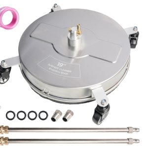 Hourleey 20" Pressure Washer Surface Cleaner, Stainless Steel Surface Cleaner with 4 Wheels for Concrete, Patio, Sidewalk, Deck, Pathway 1/4" Quick Connector, 2 Extension Wand, 4000 PSI